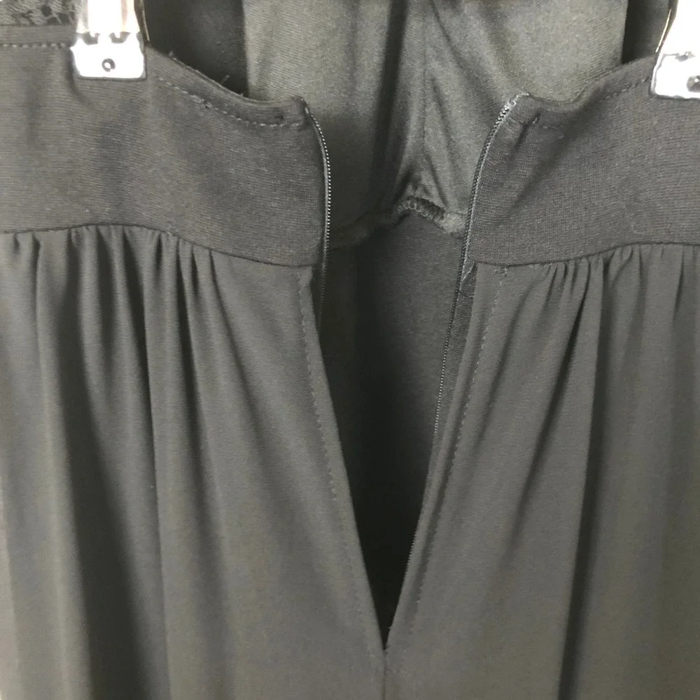 Lulus Womens Whimsigoth Witchy Lace Open Back Semi-Sheer Dress Size M‎ Black
